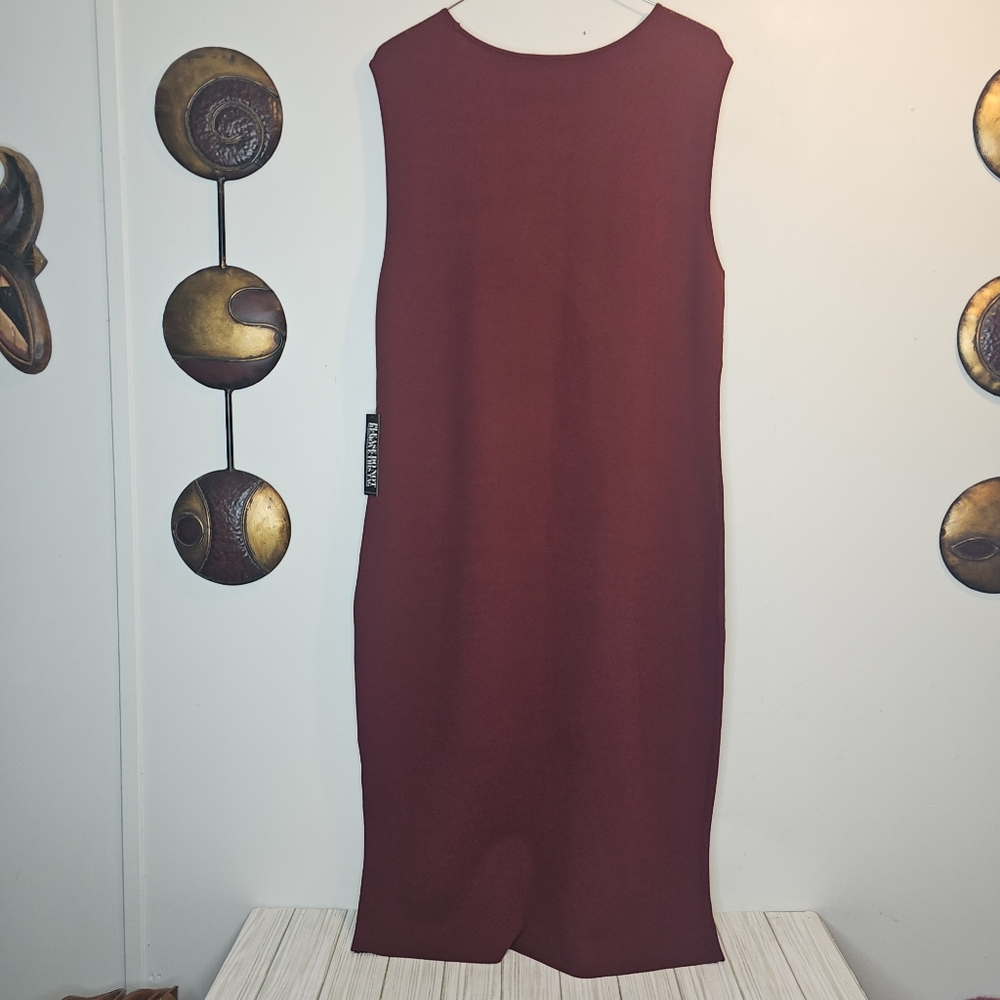 New York & Company Burgundy/Wine Sleeveless Knit Dress Size XL - Picture 2 of 5